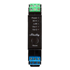 Smart Switch Pro 2PM на DIN-рейку с измерением мощности, 2 канала Shelly цена и информация | Выключатели, розетки | pigu.lt