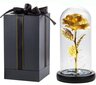 Amžina rožė stikliniame kupole, auksinė, 1 vnt. kaina ir informacija | Kitos originalios dovanos | pigu.lt