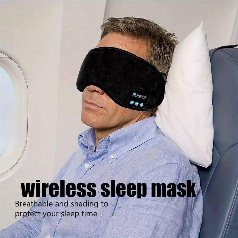 Miego kaukė su belaidėmis ausinėmis unisex, juoda kaina ir informacija | Naktiniai, pižamos moterims | pigu.lt