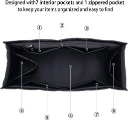 Органайзер для женской сумки Cafiny, чёрный L цена и информация | Женская сумка Bugatti | pigu.lt