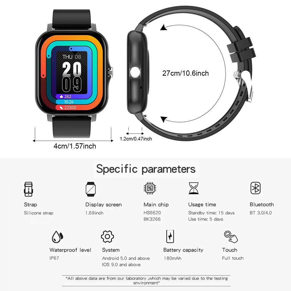 Livman Y13 Black kaina ir informacija | Išmanieji laikrodžiai (smartwatch) | pigu.lt