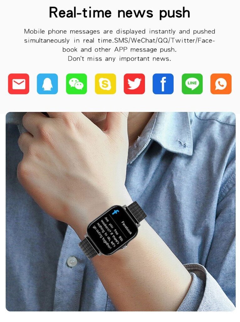 Livman Y13 Black kaina ir informacija | Išmanieji laikrodžiai (smartwatch) | pigu.lt