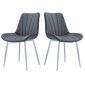 2 minkštų dirbtinės odos kėdžių rinkinys Alice Viking, pilkas kaina ir informacija | Virtuvės ir valgomojo kėdės | pigu.lt