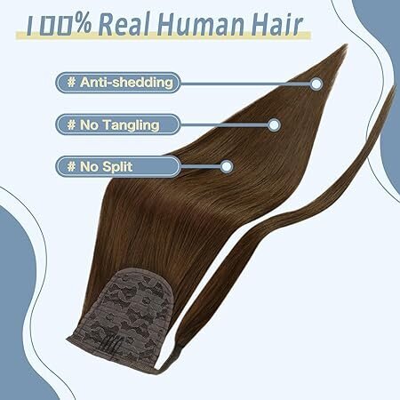 Plaukų sruoga- uodega Fshine, ruda, 50 cm, 100 g цена и информация | Plaukų aksesuarai | pigu.lt