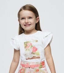 Mayoral marškinėliai mergaitėms 3091*61, balti kaina ir informacija | Marškinėliai mergaitėms | pigu.lt