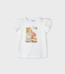 Детская футболка Mayoral, белая цена и информация | Рубашки для девочек | pigu.lt
