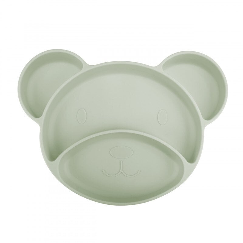 Prilimpanti silikoninė lėkštė Canpol Babies Bear, žalia kaina ir informacija | Kūdikių indai, indeliai pienui ir įrankiai | pigu.lt