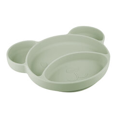 Тарелка липкая силиконовая Canpol Babies Bear, зеленый цвет цена и информация | Детская посуда, контейнеры для молока и еды | pigu.lt