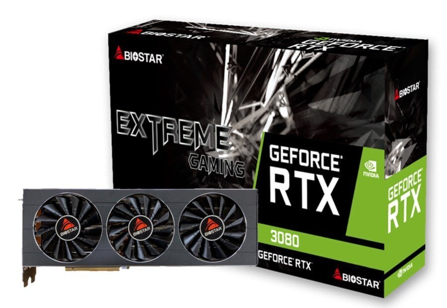 Biostar GeForce RTX 3080 (VN3806RMT3) цена и информация | Vaizdo plokštės (GPU) | pigu.lt
