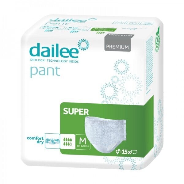 Sauskelnės Dailee Pant Premium Super M, 15 vnt. kaina ir informacija | Sauskelnės, įklotai, paklotai suaugusiems | pigu.lt