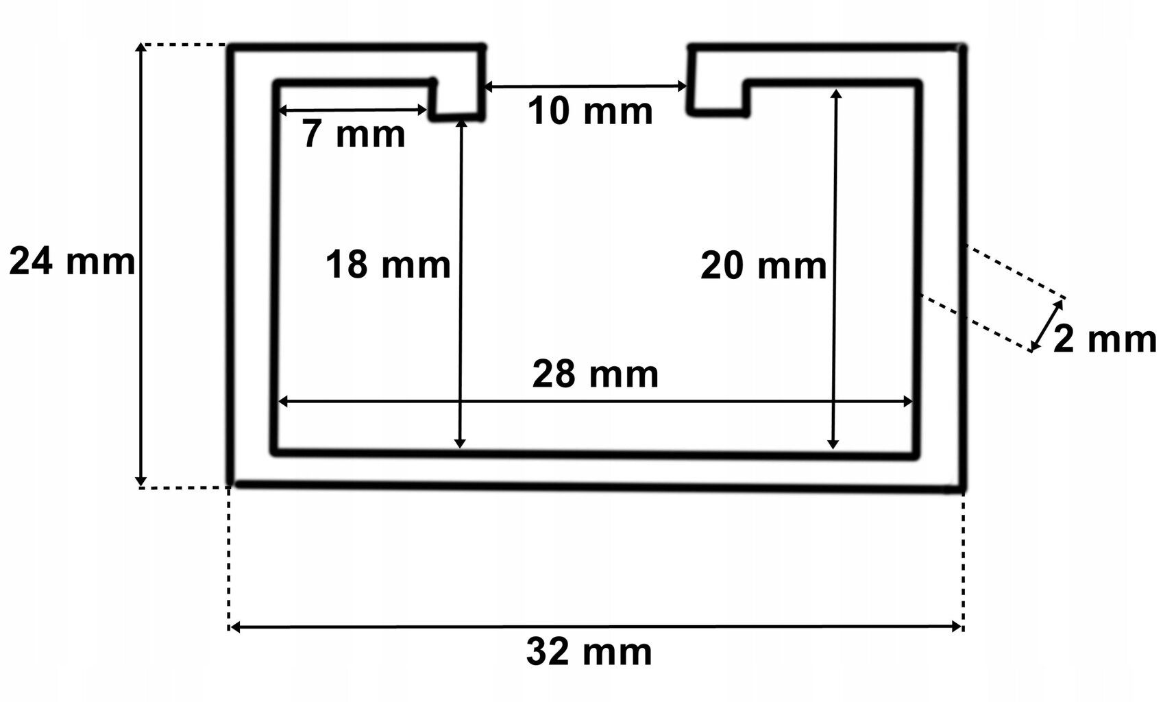 Kreipiamasis bėgelis 008 sulankstomoms durims, 100 cm kaina ir informacija | Vidaus durys | pigu.lt