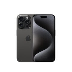 Apple iPhone 15 Pro 15,5 cm (6.1") Dviguba SIM jungtis iOS 17 5G C tipo USB 128 GB Titanas, Juoda kaina ir informacija | Mobilieji telefonai | pigu.lt