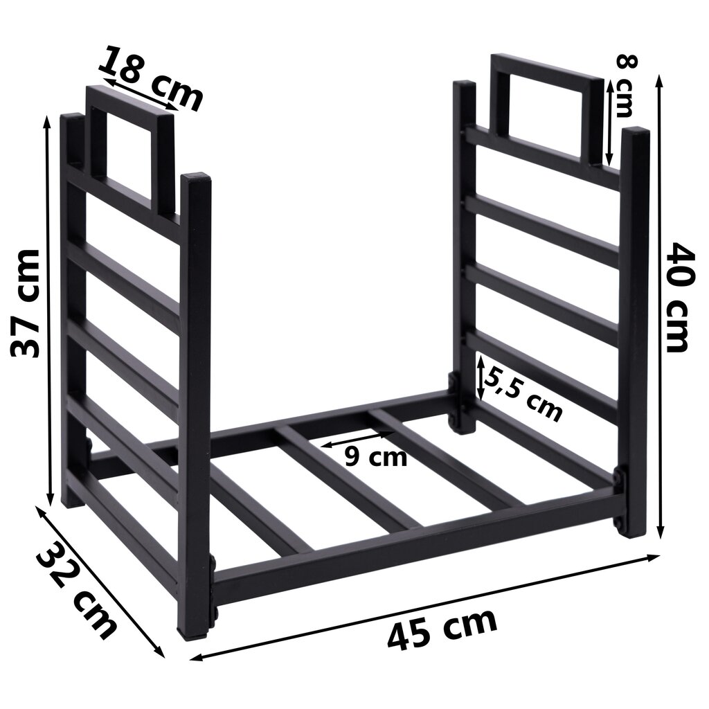 Hakan medinių krepšių stovas su ištraukiamu įdėklu kaina ir informacija | Priedai šildymo įrangai | pigu.lt