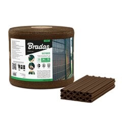 Sodo tvoros juosta Bradas, 19cmx36m, segtukai 20vnt, ruda kaina ir informacija | Tvoros ir jų priedai | pigu.lt