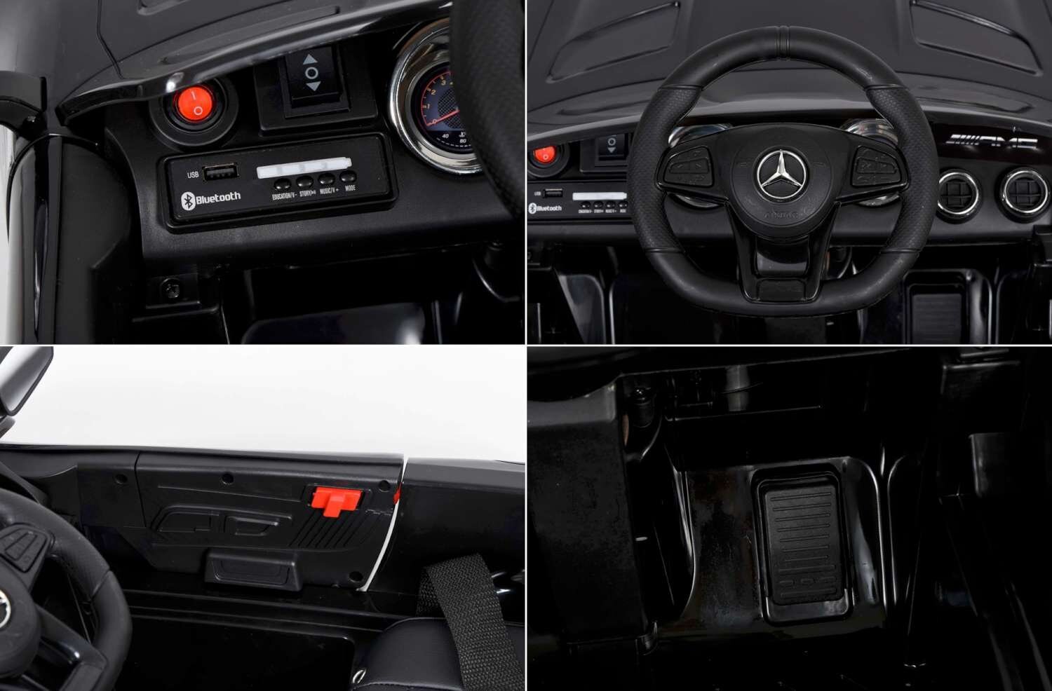 Vienvietis vaikiškas elektromobilis Mercedes AMG GTR, juodas kaina ir informacija | Elektromobiliai vaikams | pigu.lt