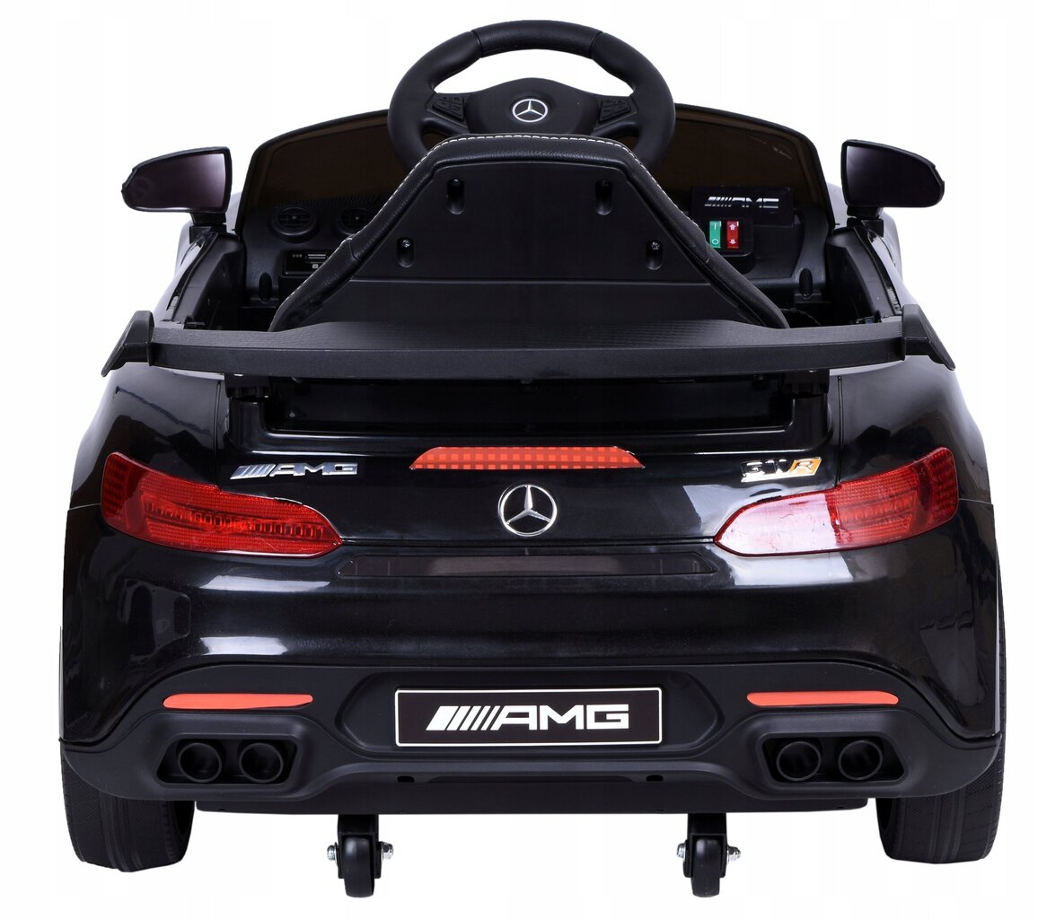 Vienvietis vaikiškas elektromobilis Mercedes AMG GTR, juodas цена и информация | Elektromobiliai vaikams | pigu.lt