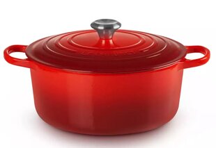 Le Creuset Signature Roaster round 28cm cherry red (21177280602430) kaina ir informacija | Virtuvės įrankiai | pigu.lt