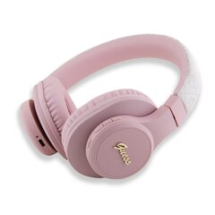 Guess PU Leather 4G Tone on Tone Script Logo BT5.3 Stereo Headphone Pink цена и информация | Теплая повязка на уши, черная | pigu.lt