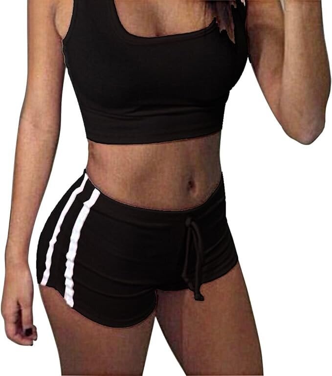 Sportinis kostiumas moterims Inlefen, juodas цена и информация | Sportinė apranga moterims | pigu.lt