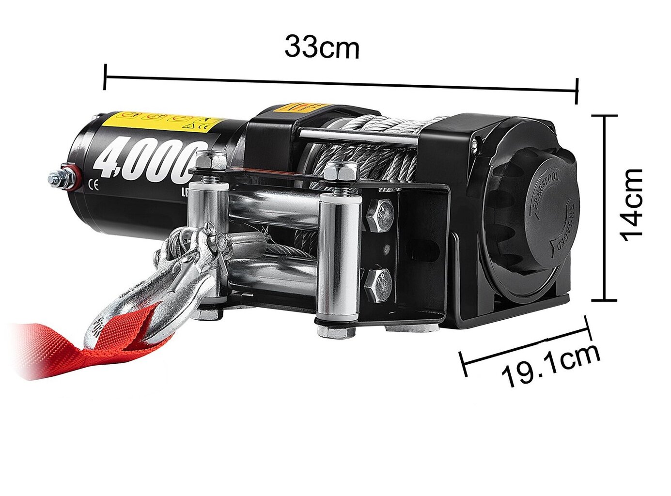 Elektrinė traukimo gervė Vevor, 1814 kg/4000 LBS, 12V kaina ir informacija | Automobilių 12V el. priedai | pigu.lt