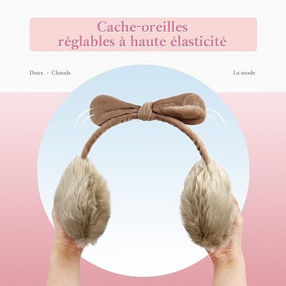 Šiltos ausinės SEYUFN rožinės kaina ir informacija | Kepurės moterims | pigu.lt