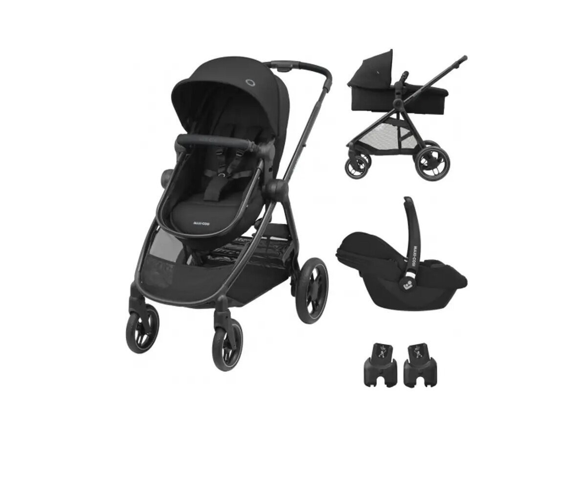Maxi-Cosi universalus vežimėlis Zelia 3 Duo 3in1, Essential Black kaina ir informacija | Vežimėliai | pigu.lt