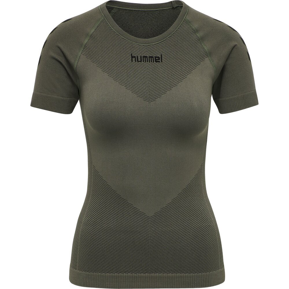 Marškinėliai moterims Hummel 202644 6084, žali цена и информация | Sportinė apranga moterims | pigu.lt