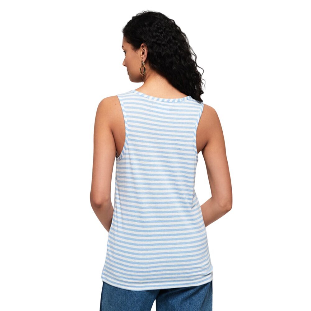 Marškinėliai moterims Superdry G60108MT, mėlyni/balti kaina ir informacija | Marškinėliai moterims | pigu.lt