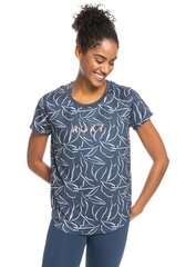Marškinėliai moterims Roxy ERJKT03889, mėlyni цена и информация | Женские футболки | pigu.lt
