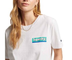 Marškinėliai moterims Superdry W1010796A, balti цена и информация | Женские футболки | pigu.lt