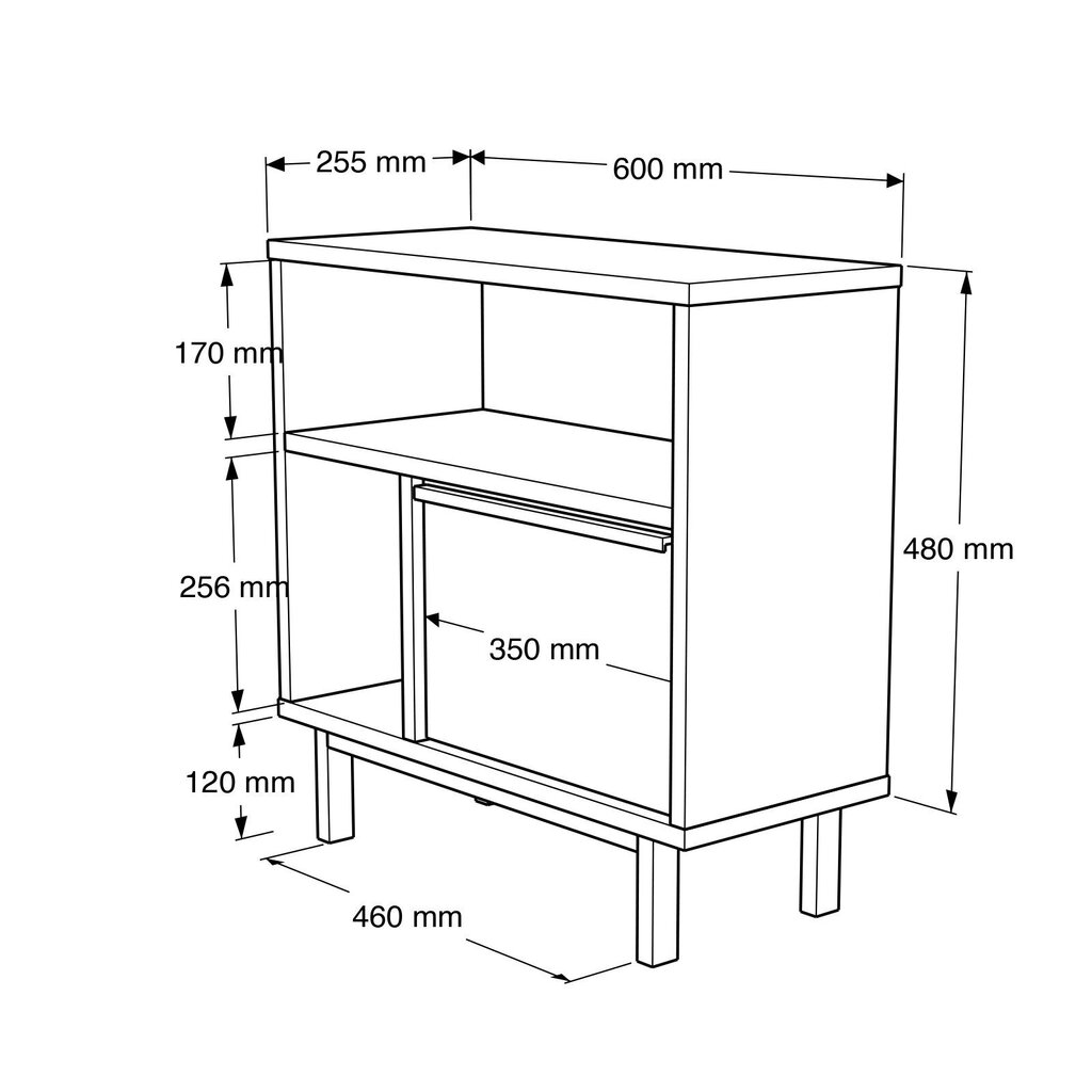 Šoninis stalas Asir, 60x60x25,5 cm, baltas kaina ir informacija | Kavos staliukai | pigu.lt