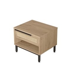 Naktinis staliukas Asir, 53,6x42,4x44,5 cm, smėlio spalvos kaina ir informacija | Spintelės prie lovos | pigu.lt