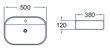 Keraminis stalviršio praustuvas Silla white 50x38x12 cm kaina ir informacija | Praustuvai | pigu.lt