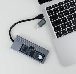 REAGLE koncentratoriaus korpusas NVME SATA M.2 SSD kaupikliui USB-C 3.2 M2 adapteris Pocket цена и информация | Адаптеры, USB-разветвители | pigu.lt