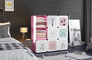 Модульный шкаф для детей, белый / розовый цена и информация | Детские комоды | pigu.lt