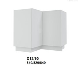 Pastatoma kampinė spintelė Carrini D12 90, balta kaina ir informacija | Virtuvinės spintelės | pigu.lt