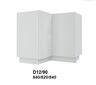 Pastatoma kampinė spintelė Carrini D12 90, su krepšiu, balta kaina ir informacija | Virtuvinės spintelės | pigu.lt