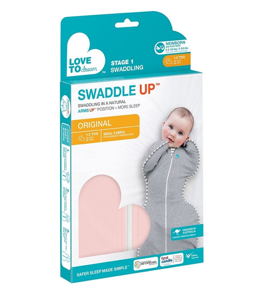 Miegmaišis Love to Dream Swaddle UP, žalias, S kaina ir informacija | Vokeliai, miegmaišiai, pagalvės | pigu.lt