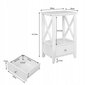 Naktinis staliukas su stalčiumi ir saugykla Costway, baltas kaina ir informacija | Kavos staliukai | pigu.lt