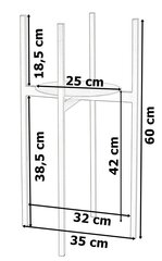 Подставка для цветов Torre Rustic 60 см черная цена и информация | Подставки для цветов, держатели для вазонов | pigu.lt