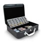 Metalinė pinigų dėžutė 30 cm, tamsiai pilka kaina ir informacija | Seifai | pigu.lt
