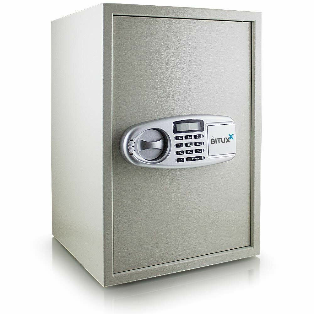 Didelis elektroninis seifas šviesiai pilkas kaina ir informacija | Seifai | pigu.lt