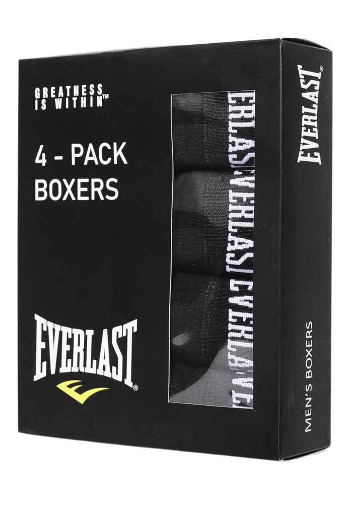 Trumpikės vyrams Everlast Cotton, juodos, 4 vnt. kaina ir informacija | Trumpikės | pigu.lt