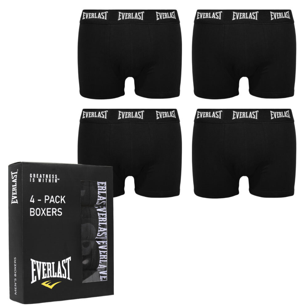 Trumpikės vyrams Everlast Cotton, juodos, 4 vnt. kaina ir informacija | Trumpikės | pigu.lt