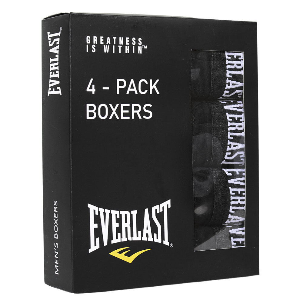 Trumpikės vyrams Everlast Cotton, juodos, 4 vnt. kaina ir informacija | Trumpikės | pigu.lt