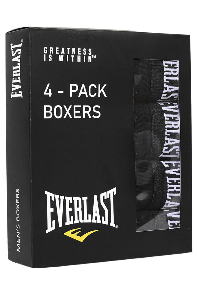 Trumpikės vyrams Everlast Cotton, juodos, 4 vnt. kaina ir informacija | Trumpikės | pigu.lt