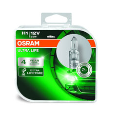 Automobilinės lemputės Osram Ultra Life H1, 2 vnt. kaina ir informacija | Automobilių lemputės | pigu.lt