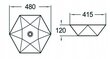 Keraminis stalviršio praustuvas Silla white 48x41,5x12 cm цена и информация | Praustuvai | pigu.lt