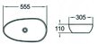 Keraminis stalviršio praustuvas Silla white 55,5x30,5x11 cm kaina ir informacija | Praustuvai | pigu.lt