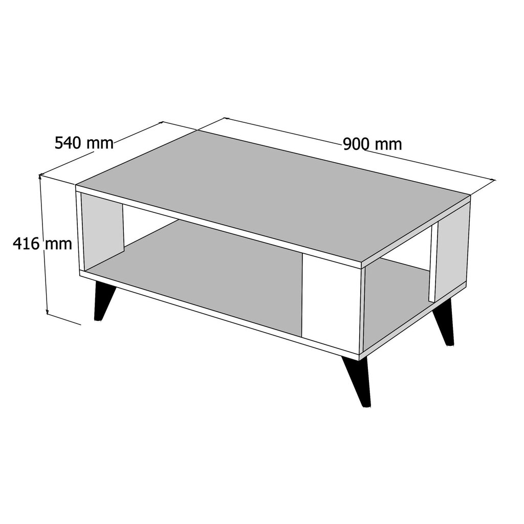 Kavos staliukas Asir, 90x54x41,6 cm, rudas/juodas цена и информация | Kavos staliukai | pigu.lt